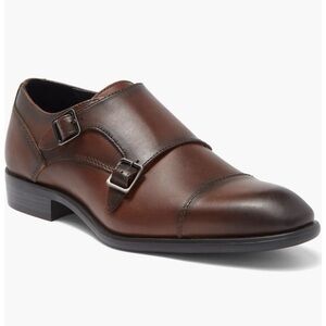 NWT Vittorio Russo Roma Monk Strap Dark Brown Leather Shoes Size 11.5